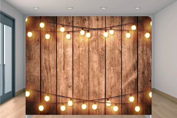 Wood with two string lights